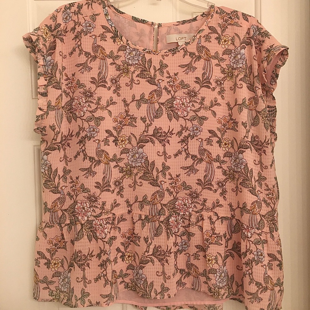 Pink Peplum Blouse from Loft